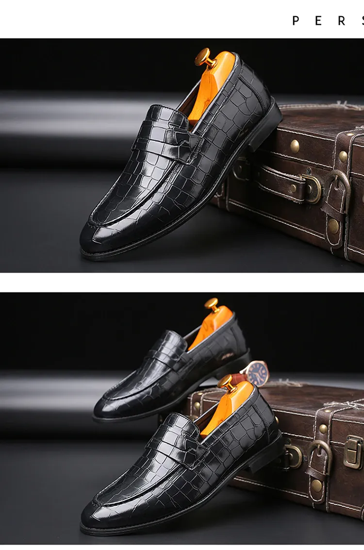 Fashion Pattern Men's Set Foot Casual Leather Shoes