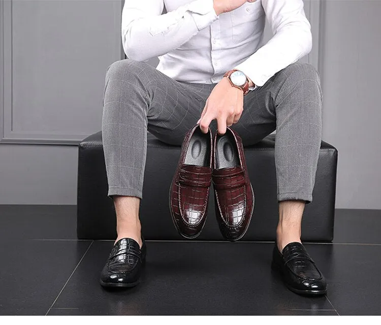 Fashion Pattern Men's Set Foot Casual Leather Shoes