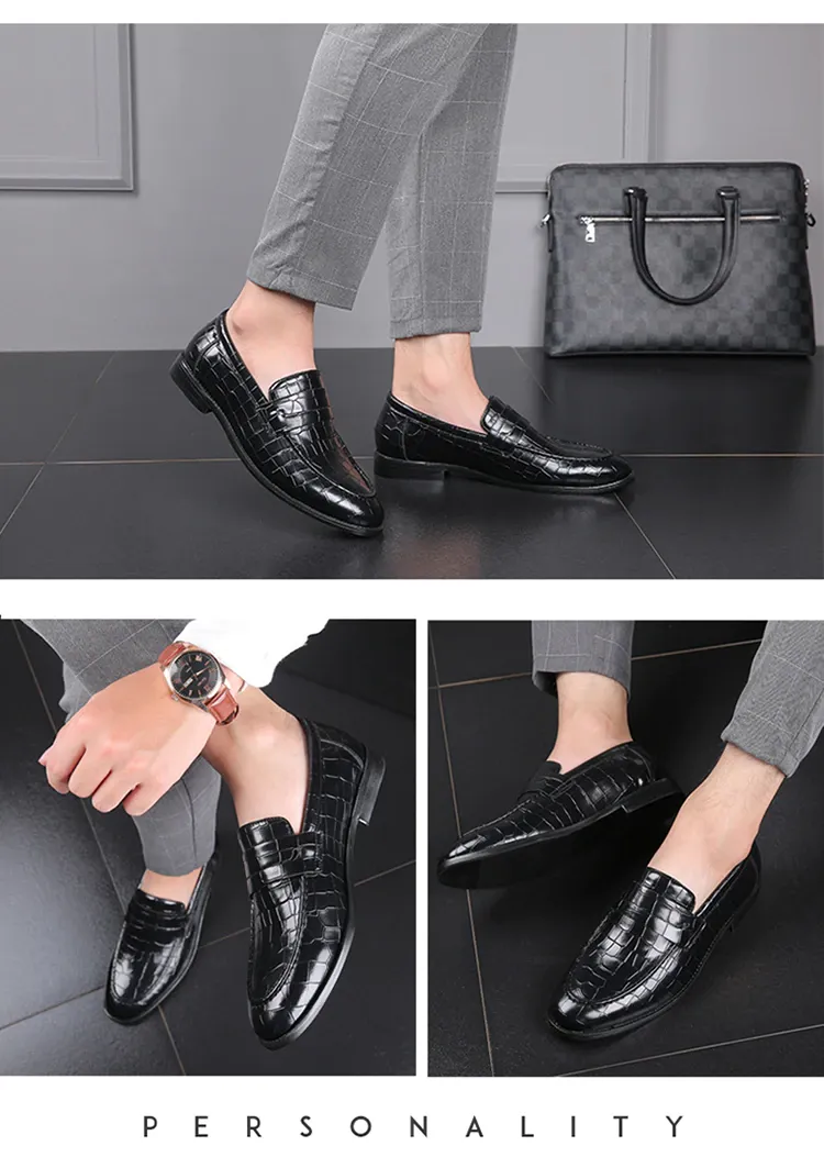 Fashion Pattern Men's Set Foot Casual Leather Shoes