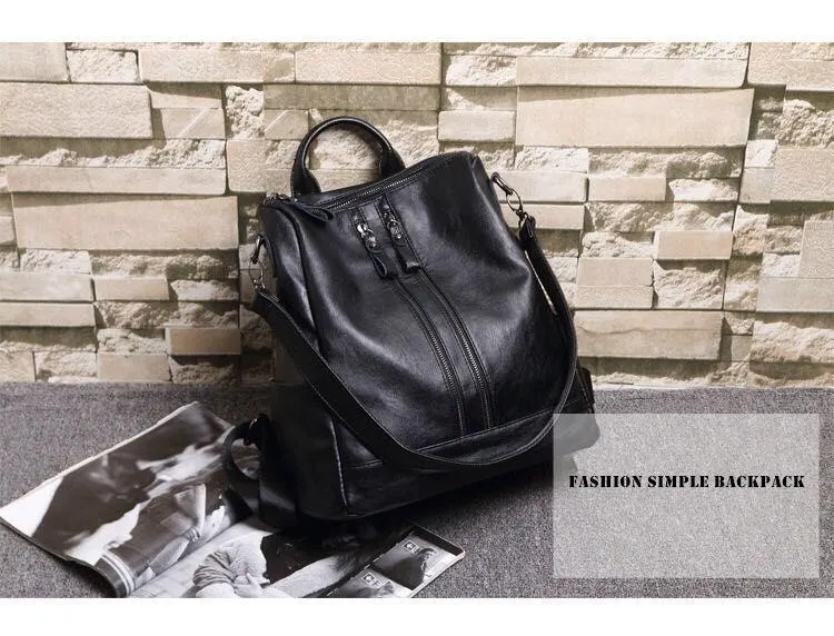 Fashion Women's High Quality Leather Backpacks for School & Travel