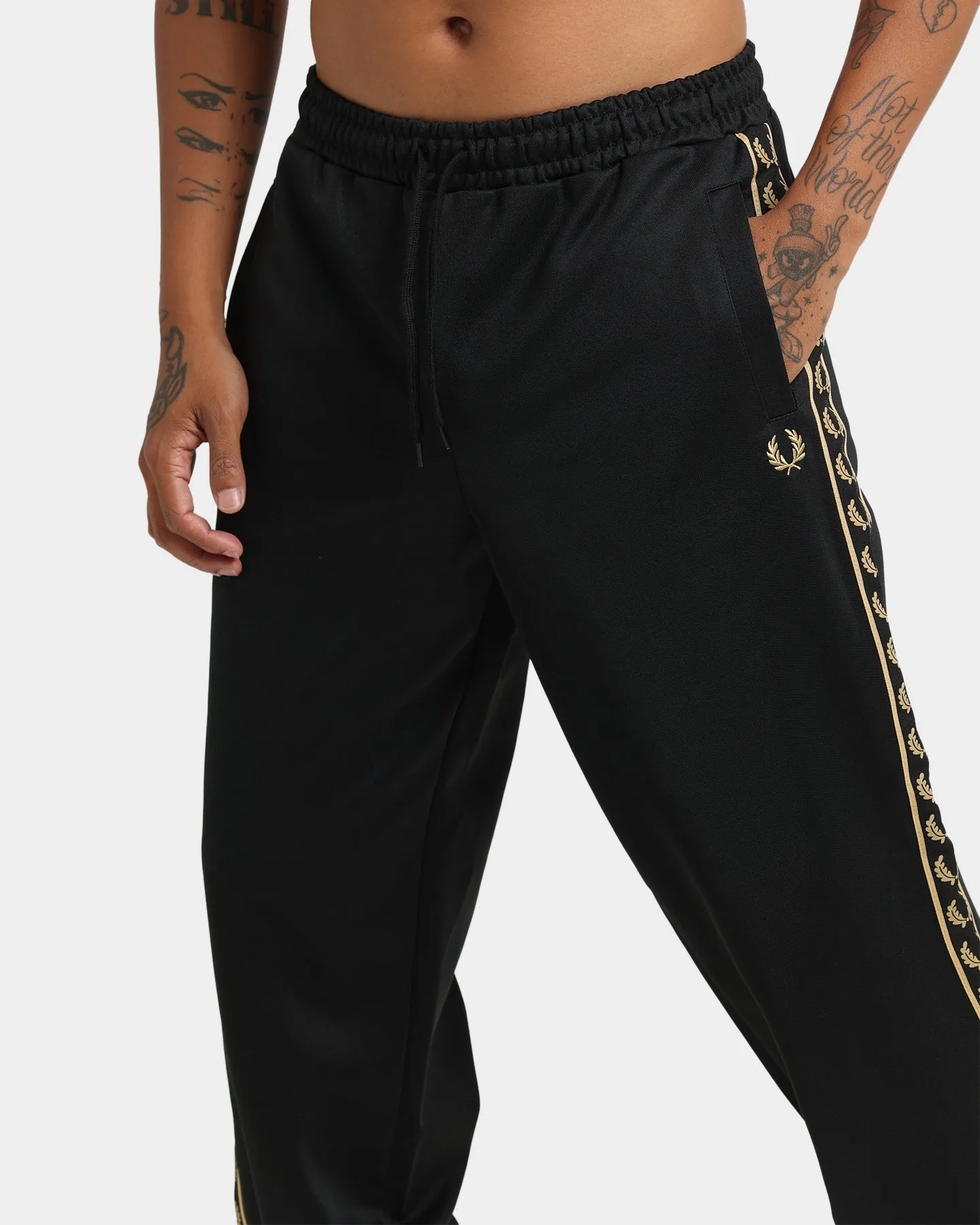 Fred Perry Gold Taped Track Pants Black