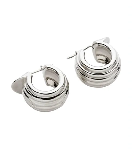 Gancini Earrings Brass Palladium