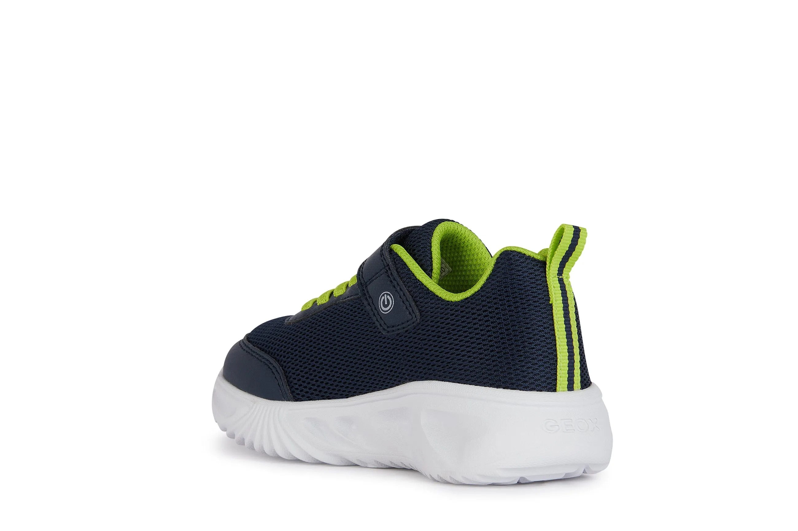 Geox Assister Boys Navy Lime Lights Trainer