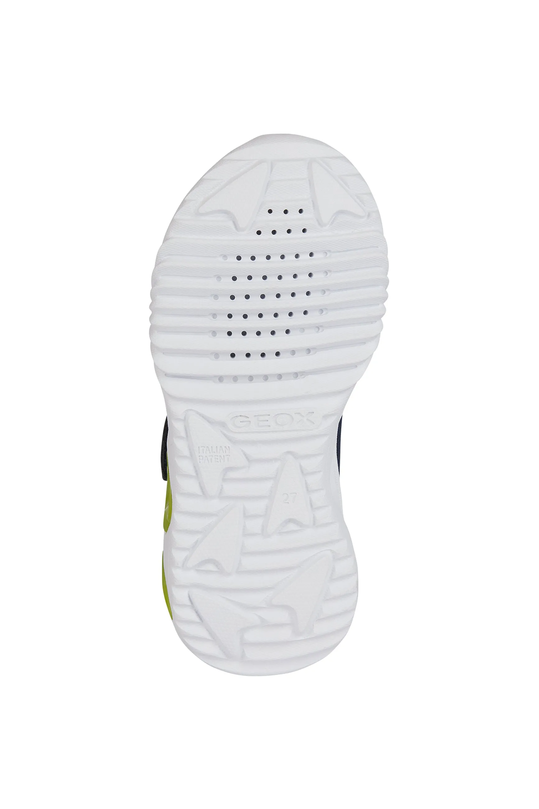 Geox Assister Boys Navy Lime Lights Trainer