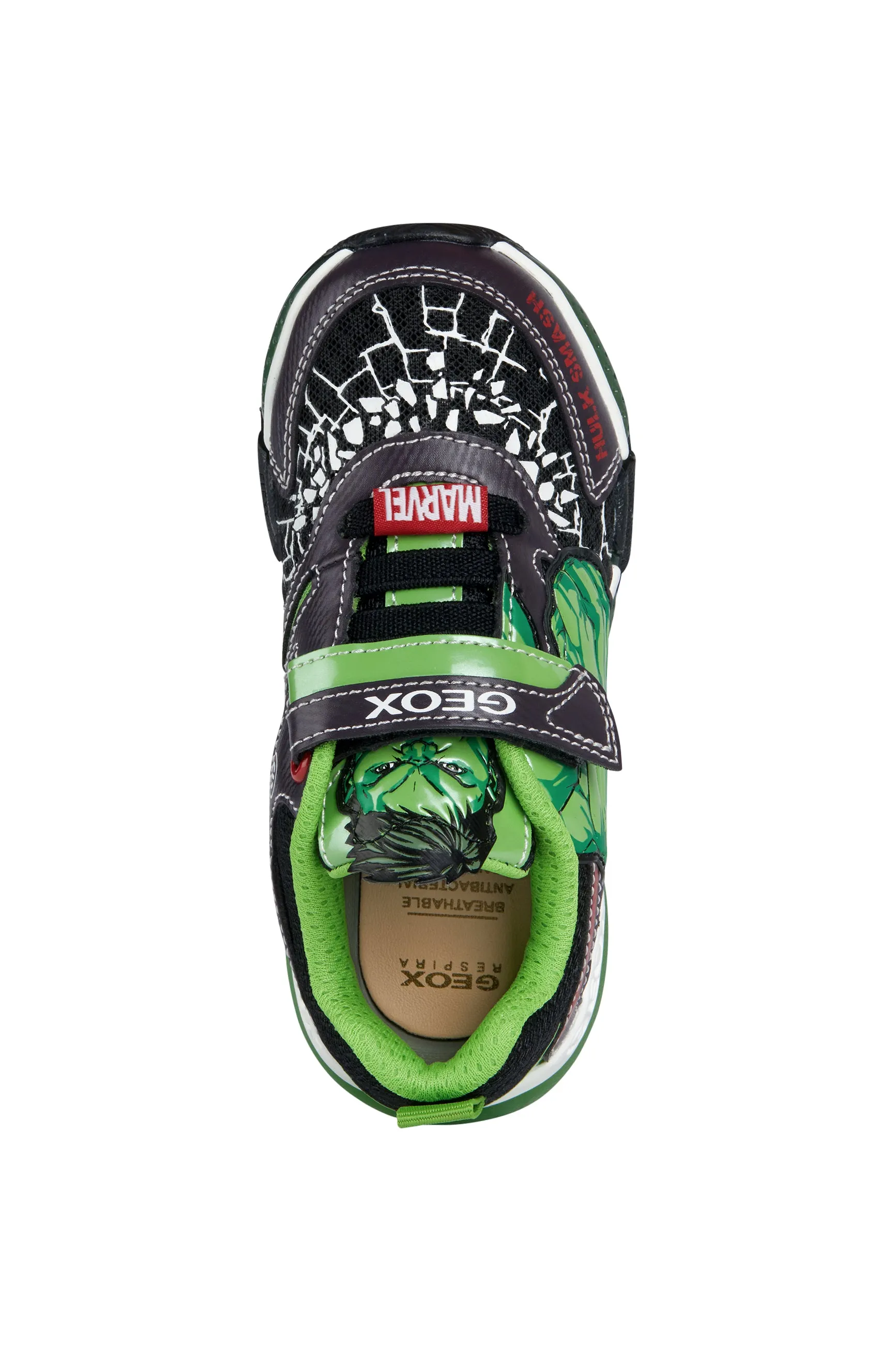 Geox Bayonc Hulk Boys Black-Green Lights Marvel Trainer