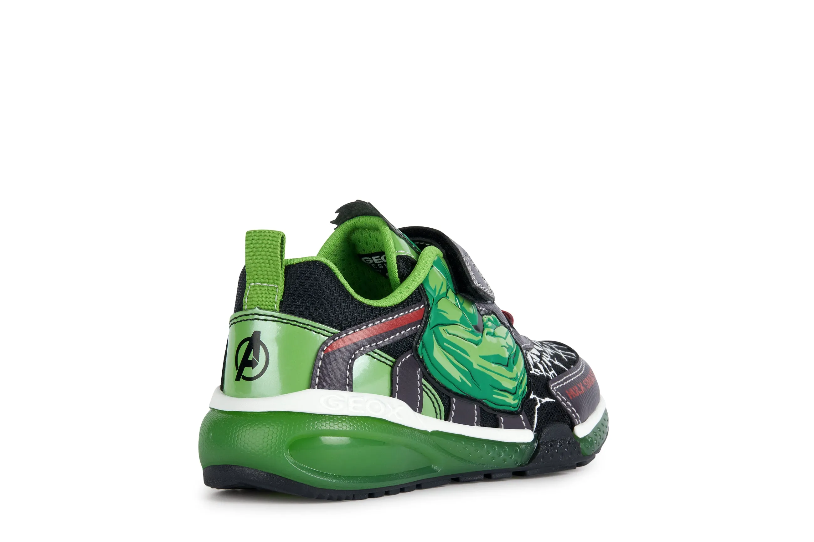 Geox Bayonc Hulk Boys Black-Green Lights Marvel Trainer