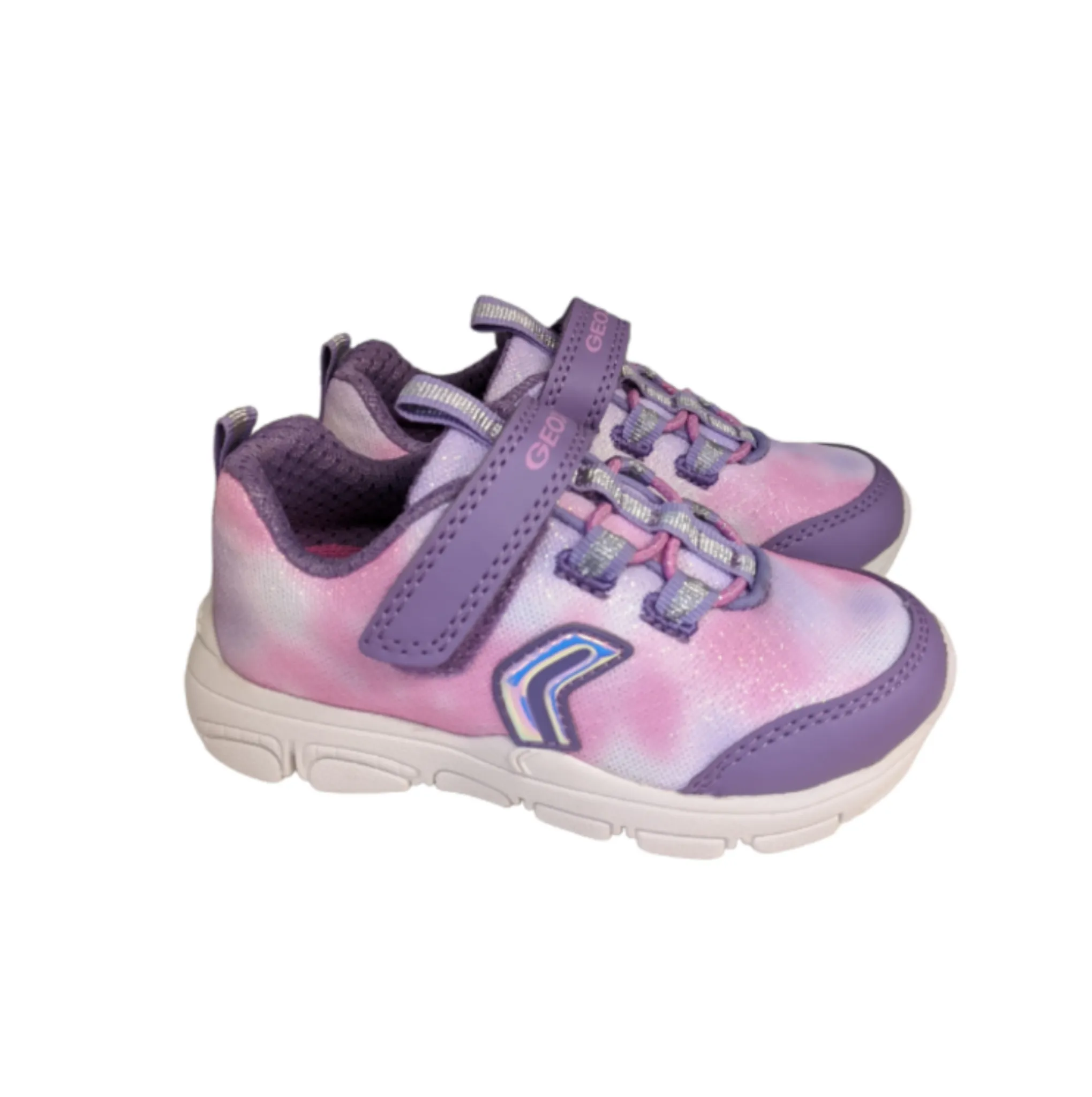 Geox J New Torque Violet Lilac  Velcro Kids Trainers