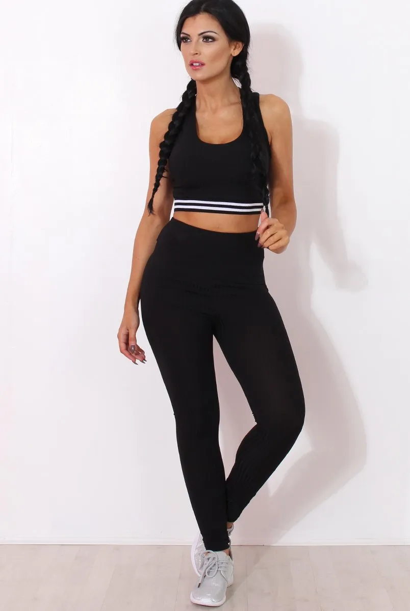 Geran Black Ribbed Two Piece Set