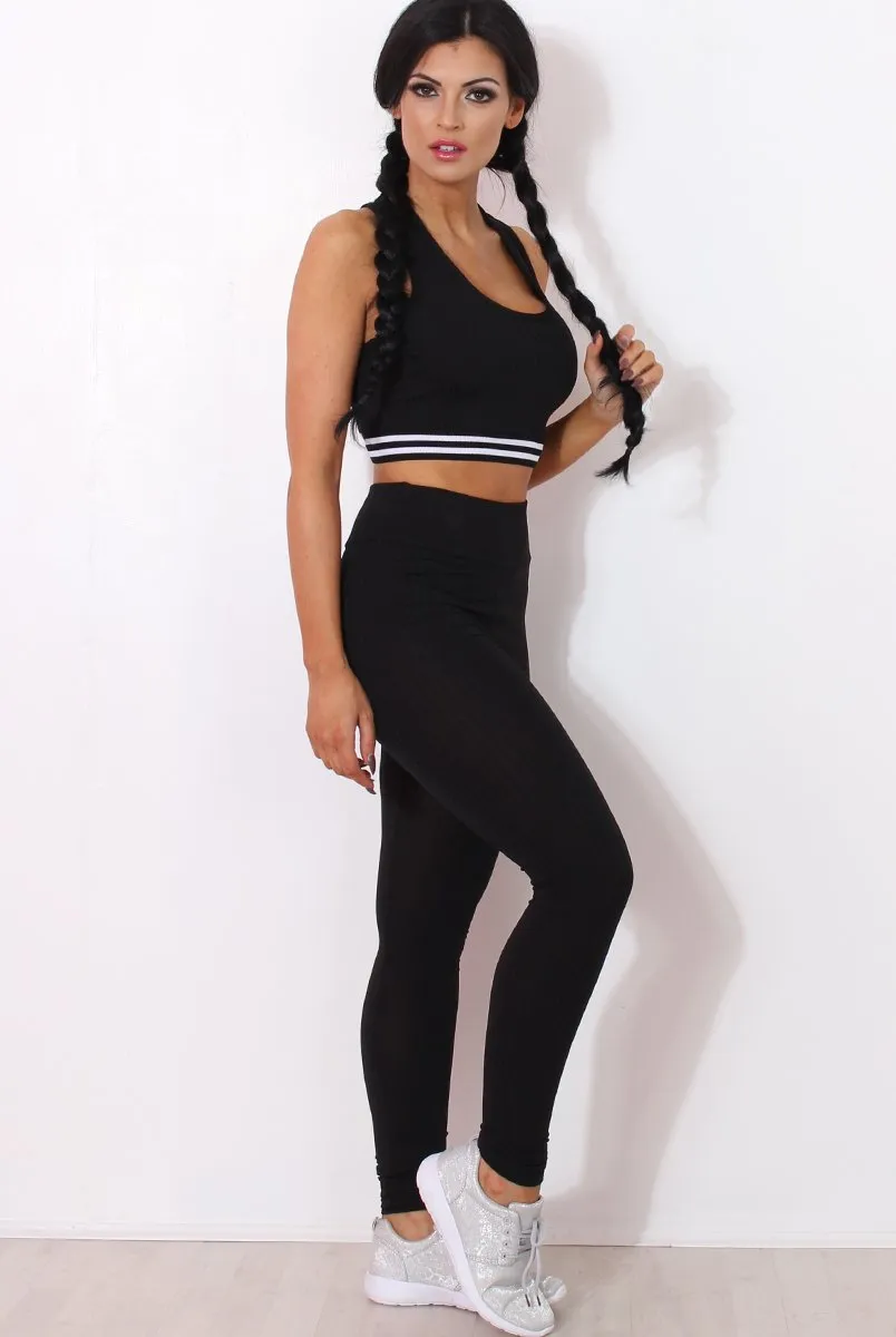 Geran Black Ribbed Two Piece Set