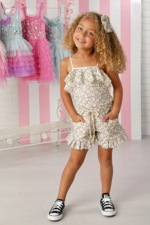 Girls Floral Lace Romper, Sizes 12M-14