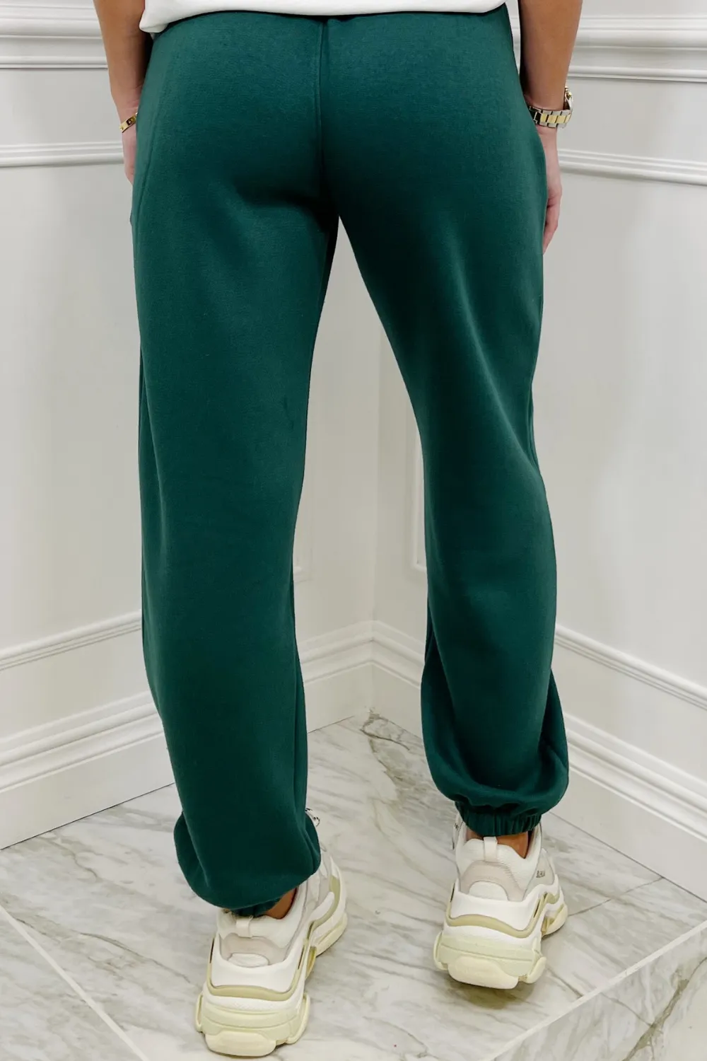 Glamify Forest green premium essential jogger