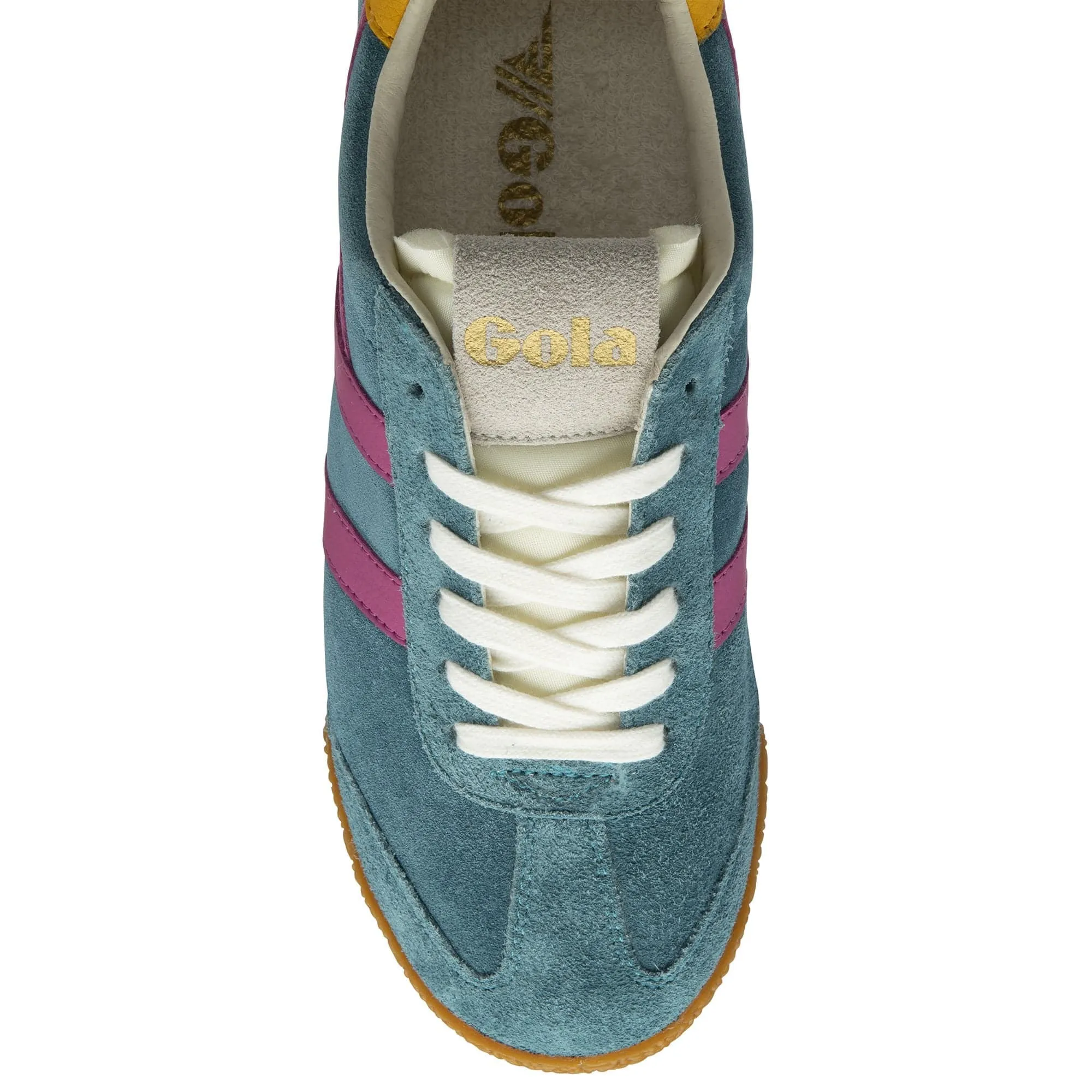 Gola Elan Ladies Peacock/Fuchsia/Sun Suede Lace Up Trainers