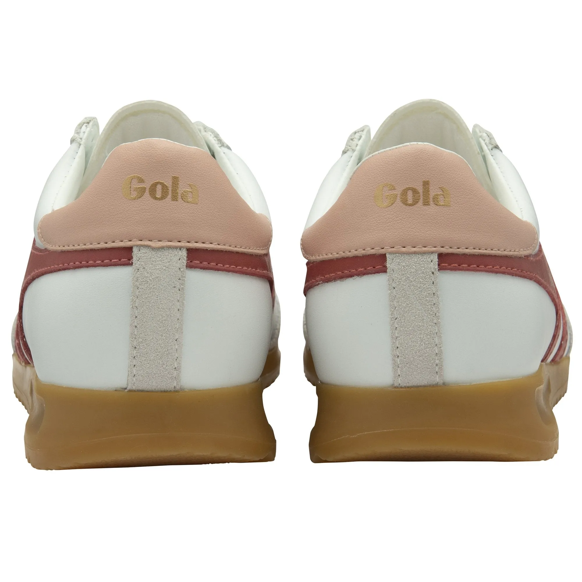 Gola Torpedo Ladies White/Clay/Pearl Pink Leather Lace Up Trainers