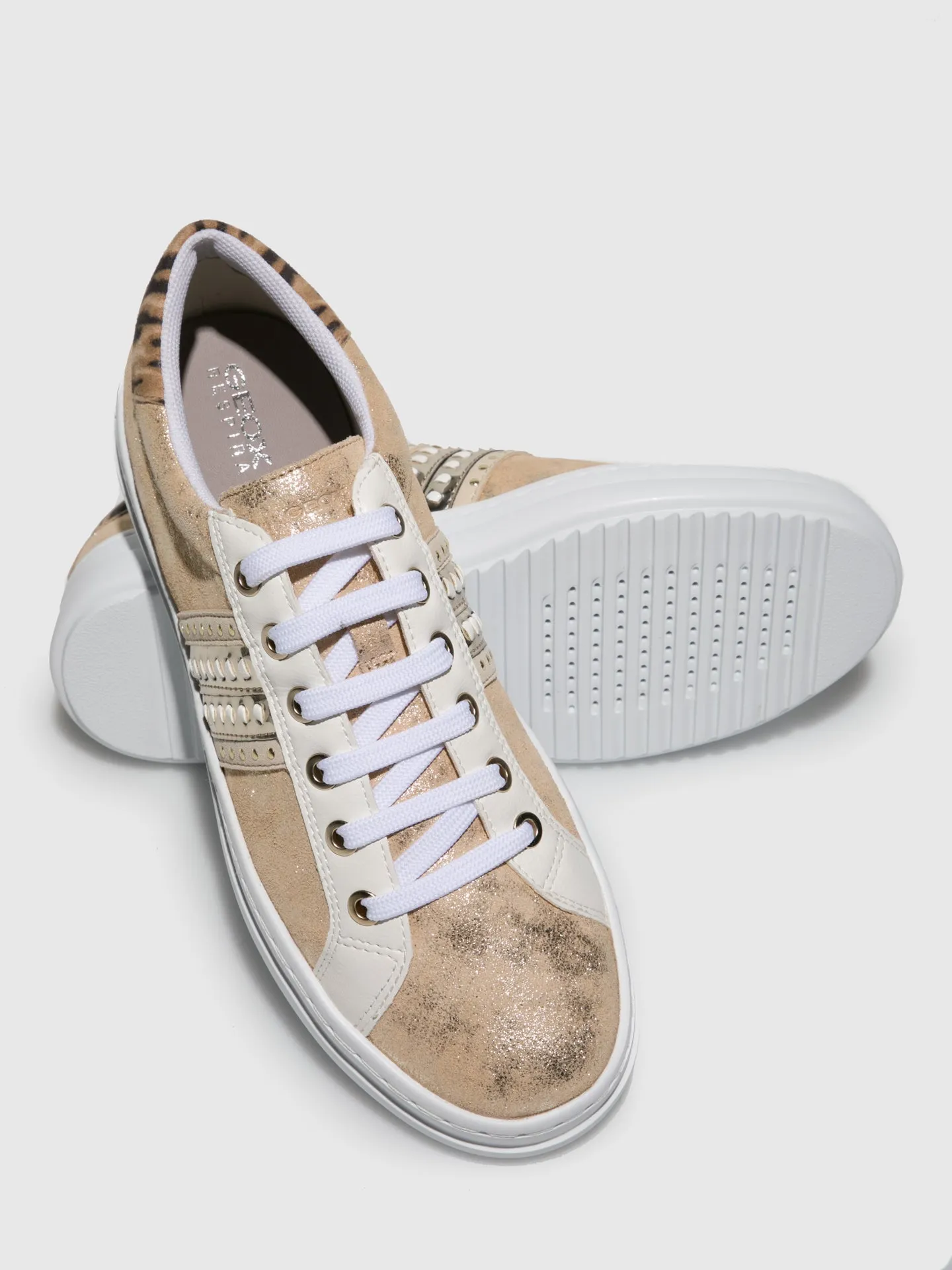 Gold Lace-up Trainers