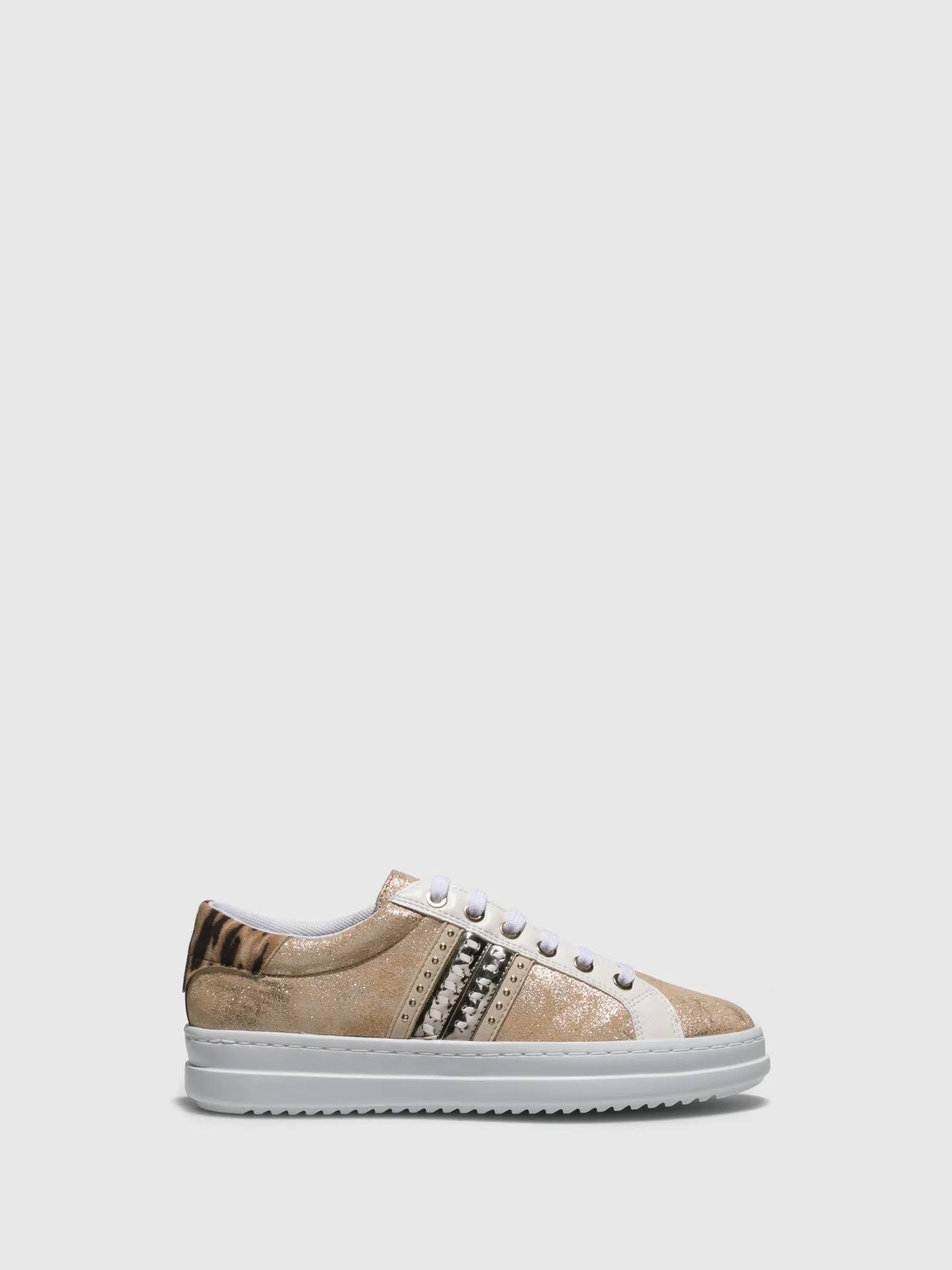 Gold Lace-up Trainers