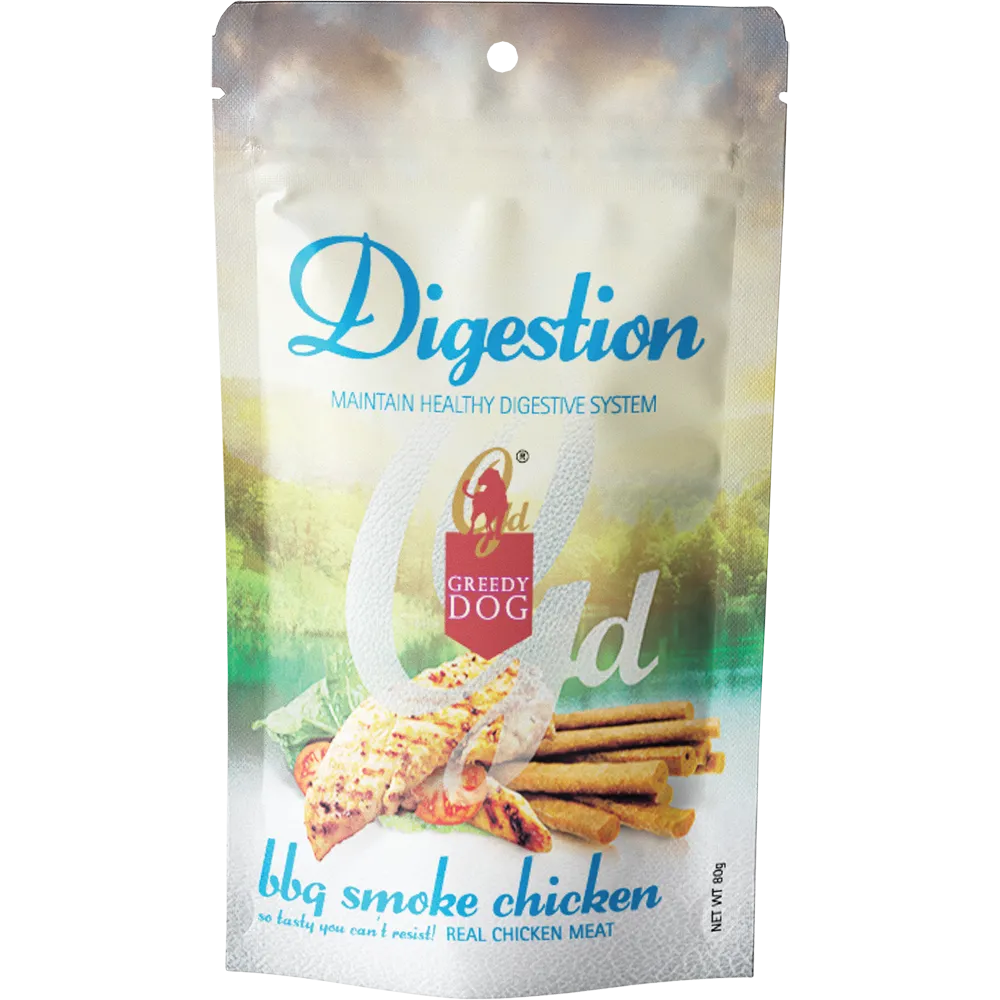 Greedy Dog Treats Digestion BBQ Smoke Chicken 80g