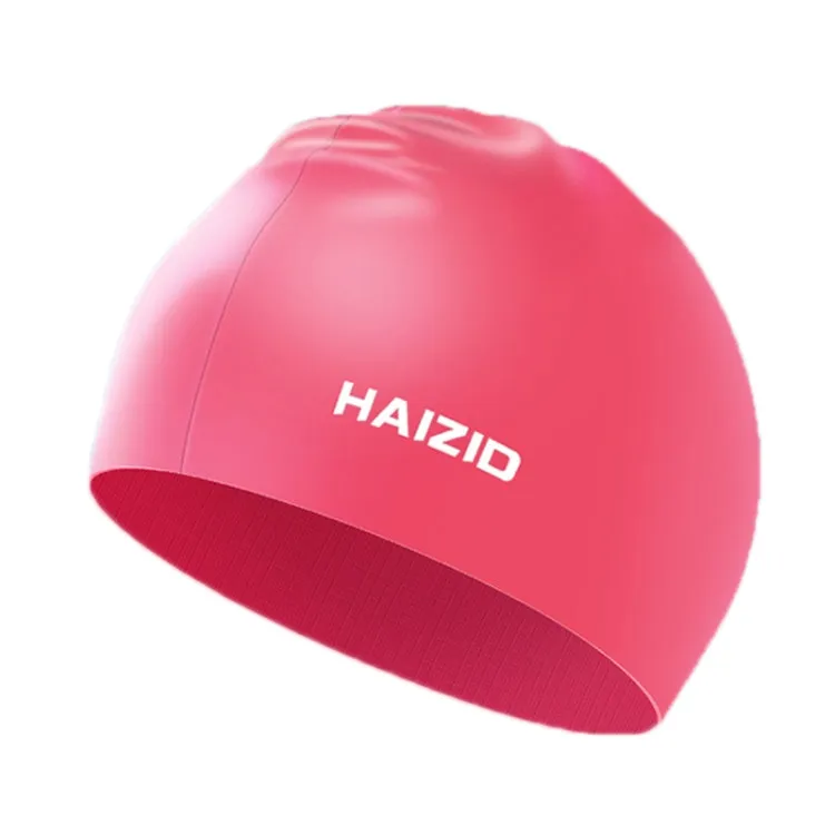 HAIZID Silicone Waterproof Oversized Swimming Cap, Color: Rose Red 60g