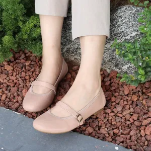 Handmade Leather Flat Mary Jane Shoes For Womens Round Toe 6 Colors