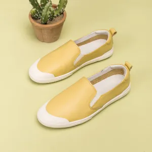 Handmade Soft Leather white shoes for women Sneakers Designer Shoes Yellow/Green/Black/Bean Paste/Blue