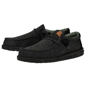 Hey Dude Men's Wally Wash Canvas Black