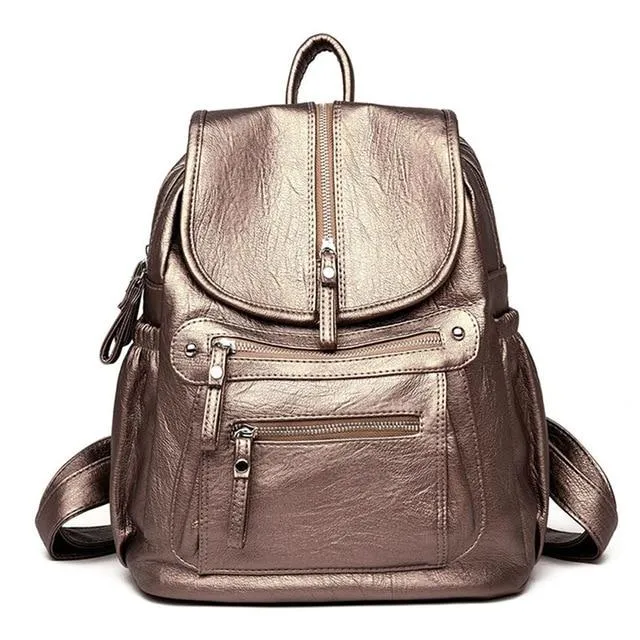 High-quality Synthetic Leather Embossed Travel Backpacks for Women