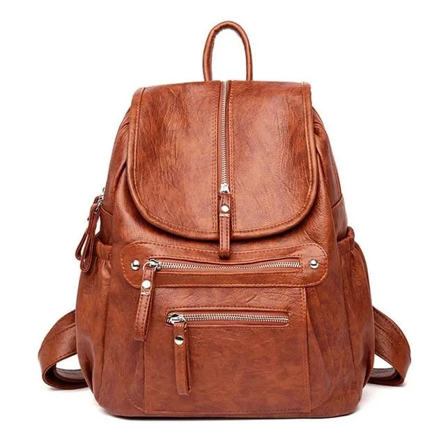 High-quality Synthetic Leather Embossed Travel Backpacks for Women