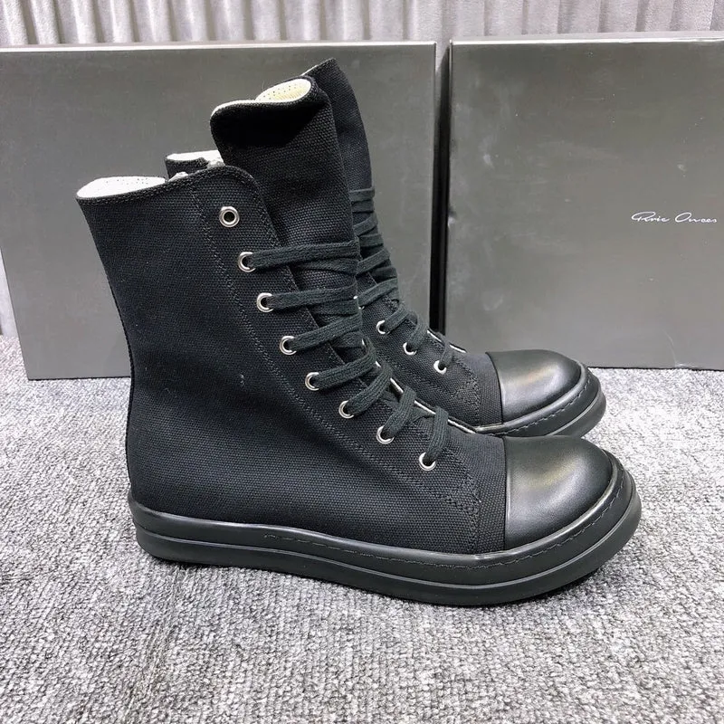 High-Top Black Canvas Sneakers