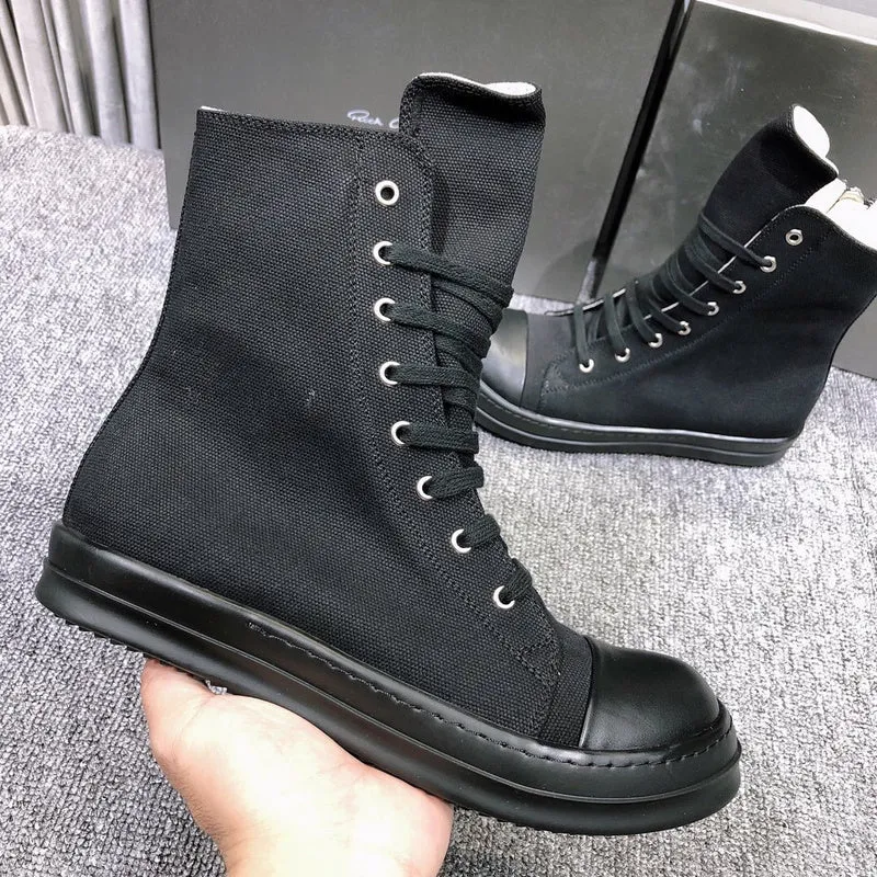 High-Top Black Canvas Sneakers