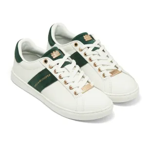 Holland Cooper Knightsbridge Court Ladies Trainer - White Racing Green