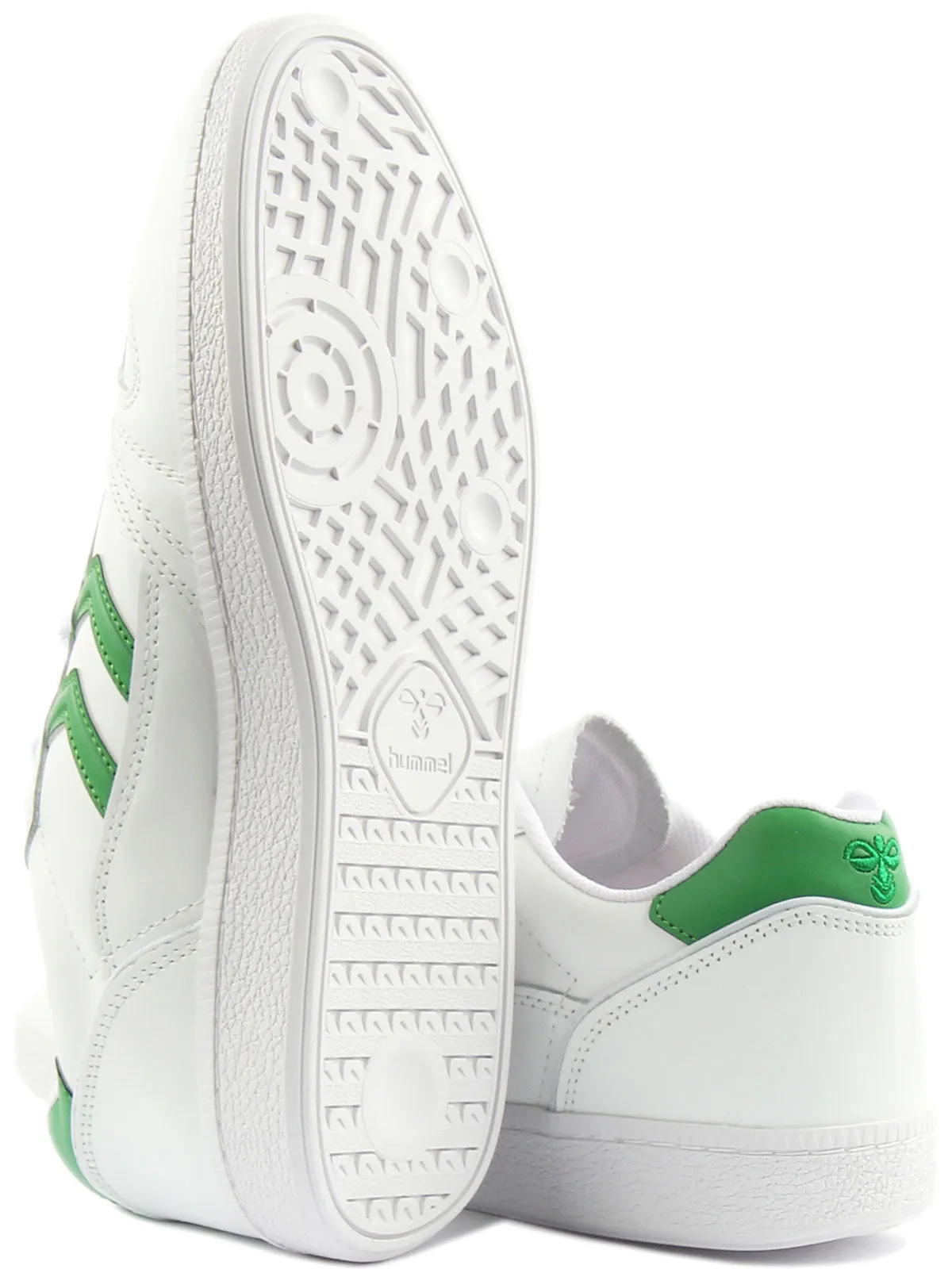 Hummel HB Team Retro Trainers In White Green For Men