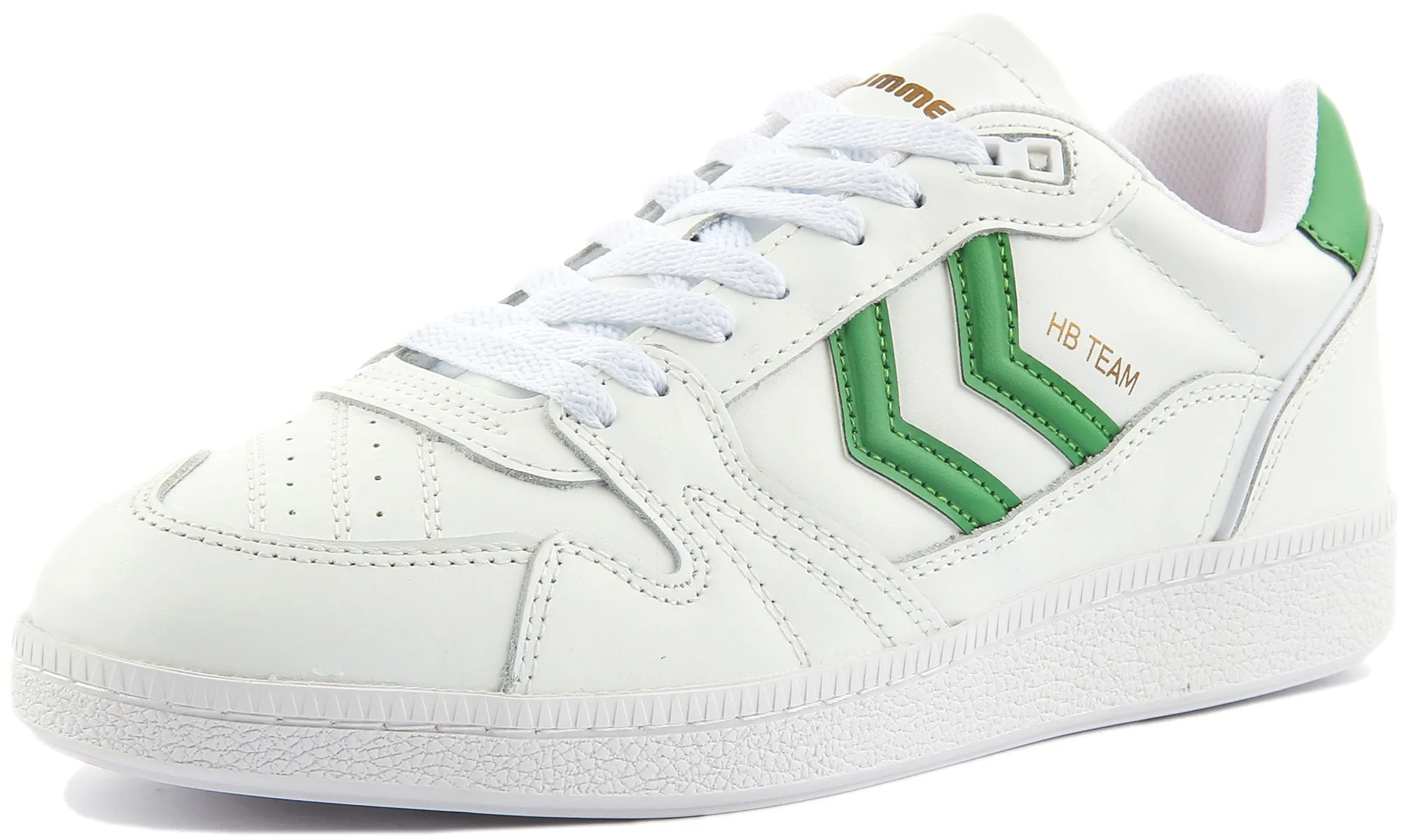 Hummel HB Team Retro Trainers In White Green For Men