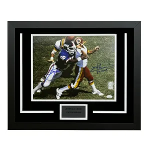 Lawrence Taylor & Joe Theismann Hand Signed & Framed NFL 11x14 Photo (JSA)