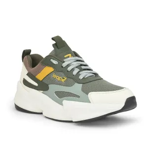 Leap7x Lacing Olive Green Casual Shoes For Men JOSE By Liberty