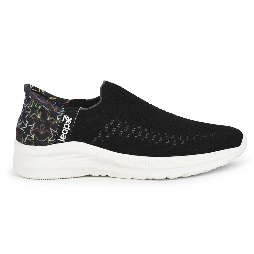 Leap7x Non Lacing Black Casual Slip on Shoes For Women EAZY By Liberty