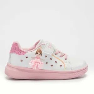 Lelli Kelly Mille Stelle Girls White-Pink Ballerina Trainer