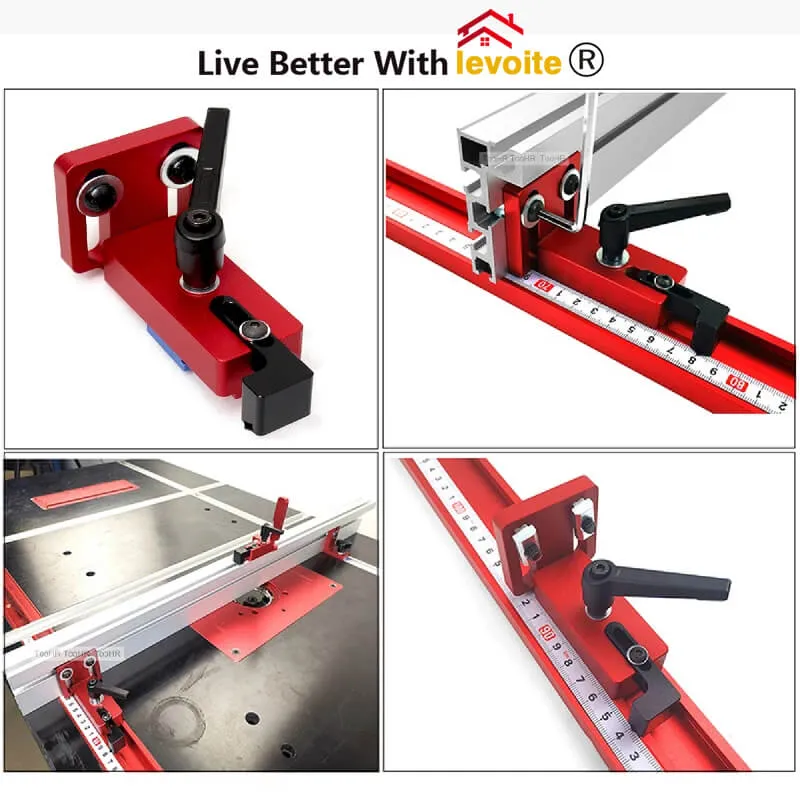 Levoite™ T-track Stop T-Slot Limiter Aluminium Miter Track Fence Flip Stop Chute Locator