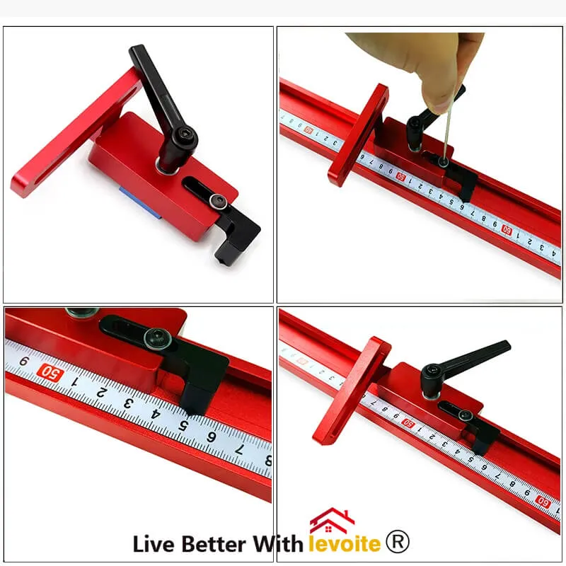 Levoite™ T-track Stop T-Slot Limiter Aluminium Miter Track Fence Flip Stop Chute Locator