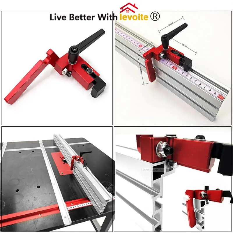 Levoite™ T-track Stop T-Slot Limiter Aluminium Miter Track Fence Flip Stop Chute Locator