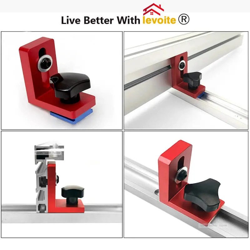 Levoite™ T-track Stop T-Slot Limiter Aluminium Miter Track Fence Flip Stop Chute Locator