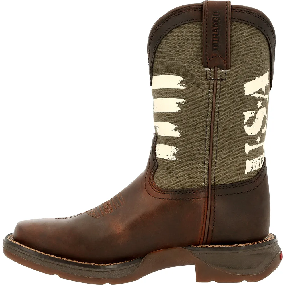 Lil' Rebel Army Patriotic Square Toe Cowboy Boots (Big Kid)