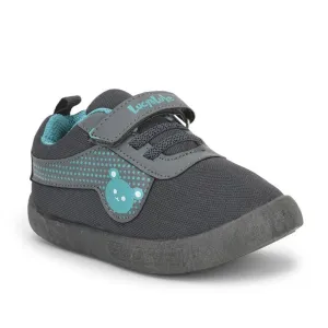 Lucy & Luke (Grey) Casual Non Lacing Shoes For Kids BASTIAN-2E By Liberty