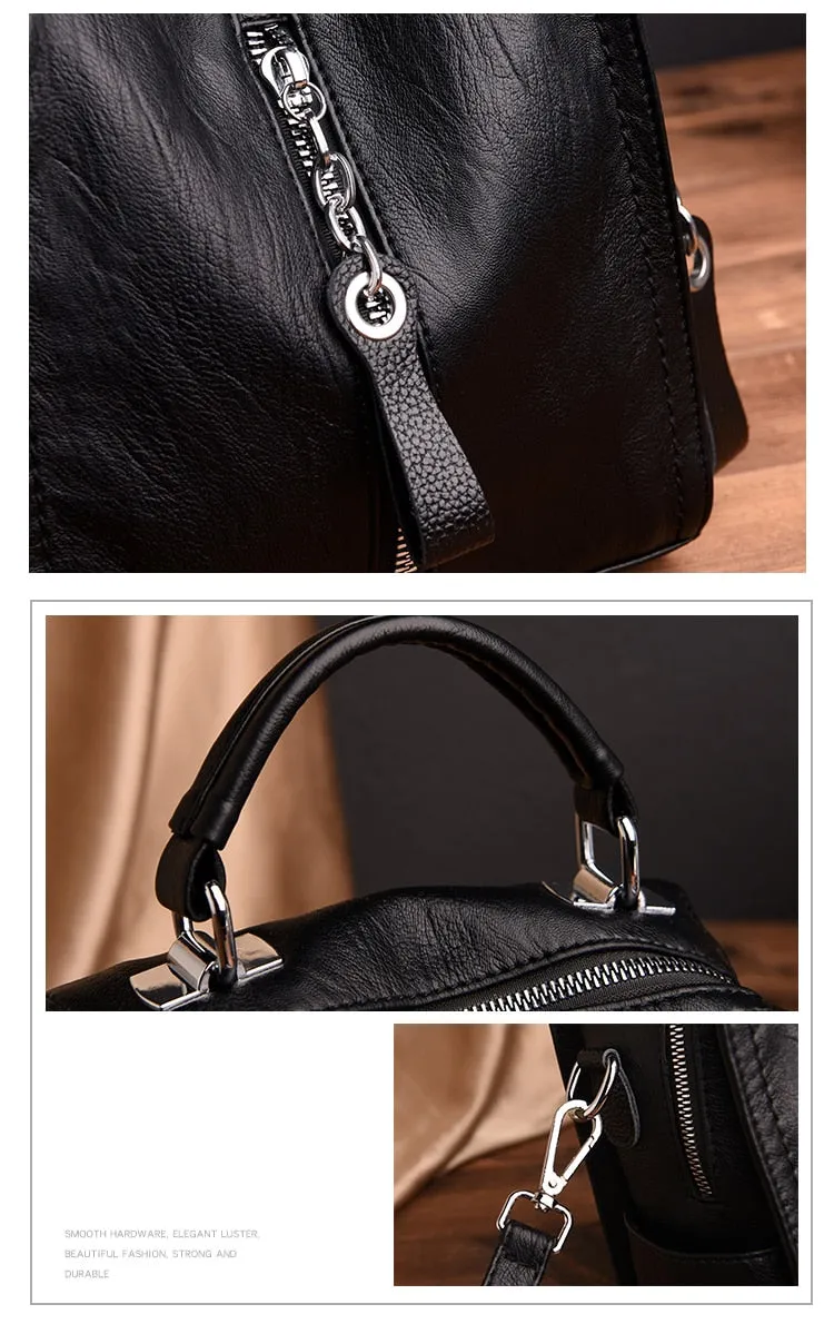 Luxury Cow Leather Women Designer Fashion Shoulder Crossbody Multifunction Bag Big Tote Sac