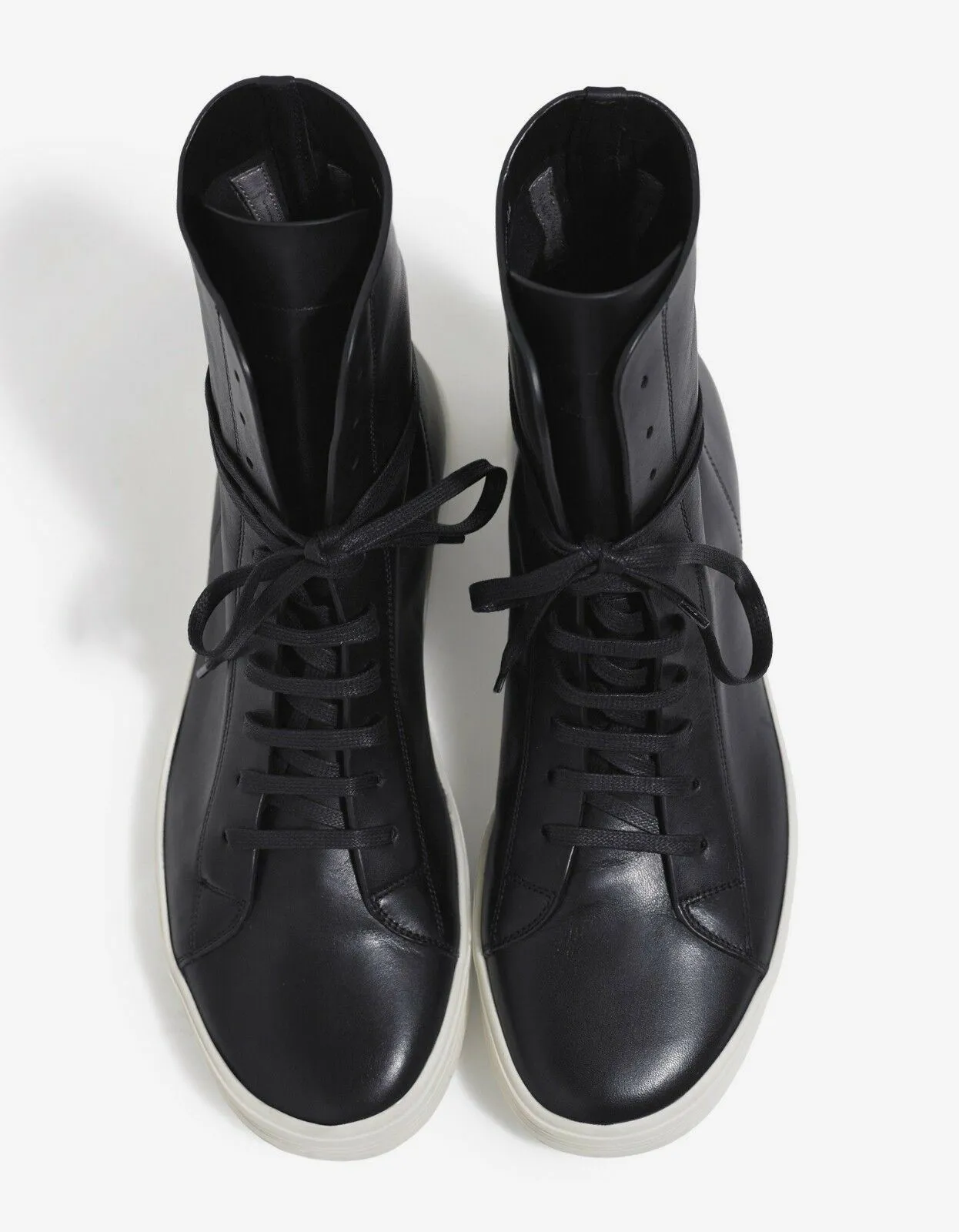 Mastosneaks Black Leather High Top Trainers