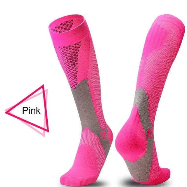 Men & Women New Compression Long Running Socks Men High Elastic Sports Stocking Running Cycling High Compression Leg Support