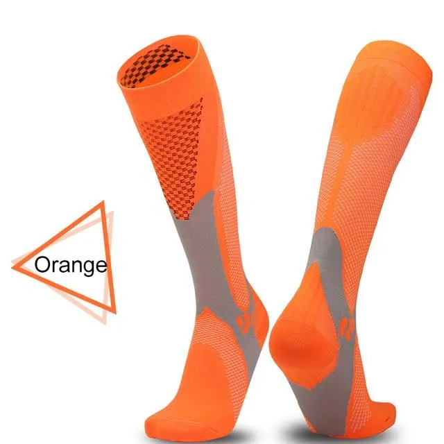 Men & Women New Compression Long Running Socks Men High Elastic Sports Stocking Running Cycling High Compression Leg Support