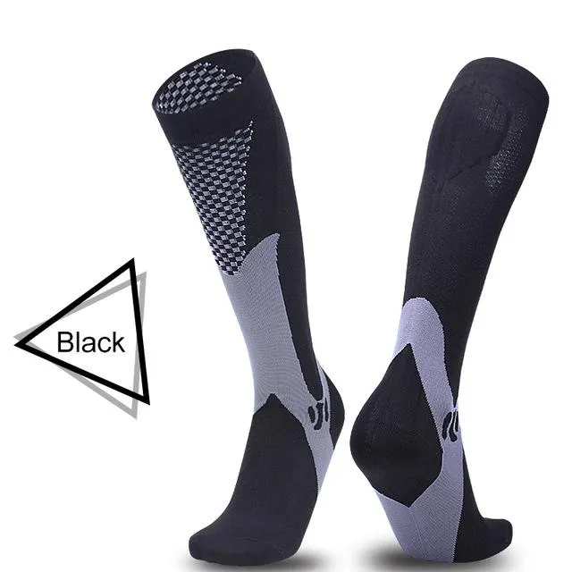 Men & Women New Compression Long Running Socks Men High Elastic Sports Stocking Running Cycling High Compression Leg Support