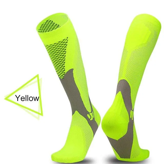 Men & Women New Compression Long Running Socks Men High Elastic Sports Stocking Running Cycling High Compression Leg Support