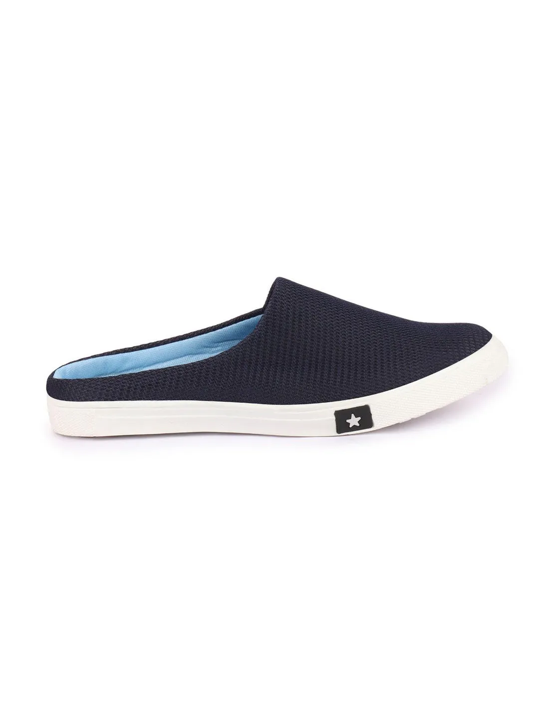 Men Navy Blue Casual Canvas Slip-On Shoes