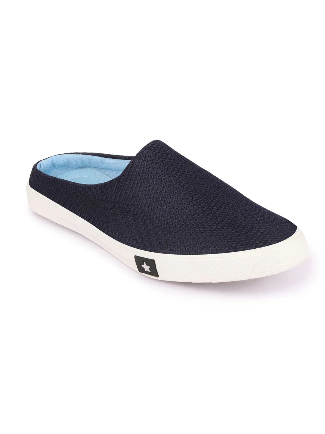 Men Navy Blue Casual Canvas Slip-On Shoes