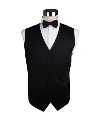 Mens Black Cotton Vest Waistcoast